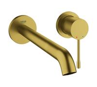 Grohe Essence Mezclador de lavabo de 2 orificios, 230 mm de proyección, para montaje en pared, 29193GN1, Color: fresco amanecer cepillado