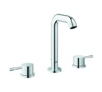 Grohe Essence Mezclador de lavabo de 3 orificios, proyección de 114 mm, con juego de desagüe, 20296001, Color: cromado
