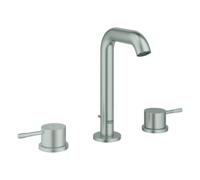 Grohe Essence - Grifo de lavabo, con desagüe, montaje de 3 orificios, supersteel 20296DC1