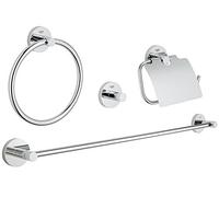 Grohe Essentials - Conjunto de accesorios de baño 4 en 1, color cromo (Ref.40776001)