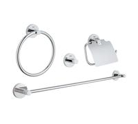 Grohe Essentials - Conjunto de complementos de baño 4 en 1, cromo 40776001