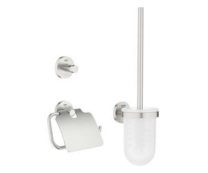 Grohe Essentials - Conjunto de complementos para WC 3 en 1, supersteel 40407DC1