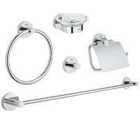 Grohe Essentials - Set de accesorios de baño 5 en 1, cromo 40344001
