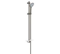 Grohe Euphoria - Conjunto de alcachofa de ducha Massage 110, barras y mangueras, 3 chorros, grafito oscuro cepillado 27226AL1