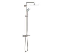 Grohe Euphoria conjunto de ducha a pared con termostato con rociador con efecto lluvia SuperSteel 26075DC0