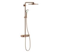 Grohe Euphoria SmartControl System 310 Duo, sistema de ducha con mezclador termostático, montado en la pared, cromado, 26507DL0, Color: cálido atardecer cepillado