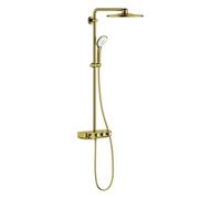 Grohe Euphoria SmartControl System 310 Duo, sistema de ducha con mezclador termostático, montado en la pared, cromado, 26507GN0, Color: fresco amanecer cepillado