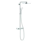 Grohe Euphoria SmartControl System 310 Duo, sistema de ducha con mezclador termostático, montado en la pared, cromado, 26507LS0, Color: Blanco Luna
