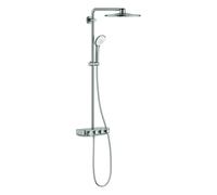 Grohe Euphoria SmartControl System 310 Duo, sistema de ducha con mezclador termostático, montado en la pared, cromado, 26507DC0, Color: súper acero