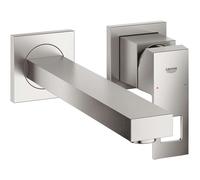 GROHE Grifo empotrado para lavabo Eurocube 23447DC0 SuperSteel 2 agujeros instalación oculta 231 mm