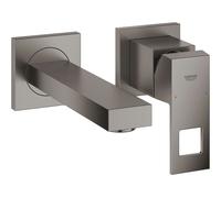 Grohe Eurocube - Grifo empotrado de lavabo, instalación de 2 orificios, Hard Graphite cepillado 19895AL0