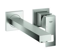 Grohe Eurocube Mezclador de lavabo de 2 agujeros, instalación oculta, proyección 231mm, 23447DC0, Color: súper acero