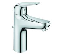 Grohe Euroeco Mezclador monomando de lavabo, tamaño M, 116 mm de proyección, juego de desagüe de plástico, 24265001
