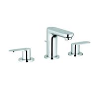Grohe Eurosmart Cosmopolitan Mezclador de lavabo de 3 agujeros, 89 mm de proyección, juego de desagüe, 20187000