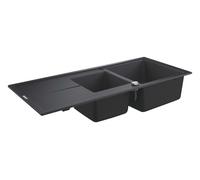 Grohe - Fregadero compuesto K400 con desagüe automático, 116x50 cm, granito negro 31643AP0