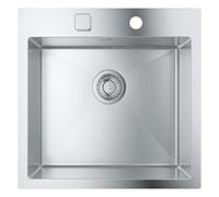 Grohe - Fregadero K800 con desagüe automático, 52x51 cm, acero inoxidable cepillado 31583SD1