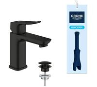 GROHE Grifo de lavabo Dice S monomando Push-Open, cartucho 28 mm, negro mate, 1018572430