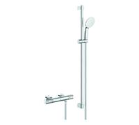 Grohe Grohtherm 1000 Performance Set mezclador termostático de ducha, con conexiones en S, Tempesta set de barra de ducha 900mm, 34835001