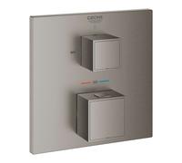 Grohe Grohtherm Cube - Grifo empotrado termostático para 2 dispositivos, Hard Graphite cepillado 24155AL0