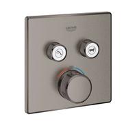 Grohe Grohtherm SmartControl - Grifo empotrado termostático, 2 válvulas, Hard Graphite cepillado 29124AL0