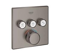 Grohe Grohtherm SmartControl - Grifo empotrado termostático, 3 válvulas, Hard Graphite cepillado 29126AL0