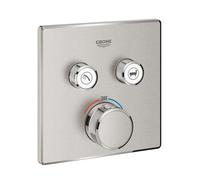 Grohe Grohtherm SmartControl - Grifo empotrado termostático, con 2 válvulas, supersteel 29124DC0