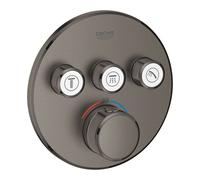 Grohe Grohtherm SmartControl - Grifo termostático de ducha empotrado, 3 válvulas, Hard Graphite cepillado 29121AL0