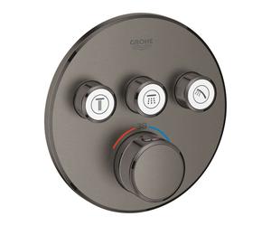 Grohe Grohtherm SmartControl - Grifo termostático de ducha empotrado, 3 válvulas, Hard Graphite cepillado 29121AL0