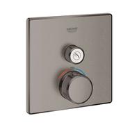 Grohe Grohtherm SmartControl - Grifo termostático de ducha empotrado con 1 válvula, Hard Graphite cepillado 29123AL0