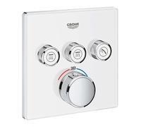 Grohe Grohtherm SmartControl - Grifo termostático empotrado de bañera con 3 válvulas, blanco luna 29157LS0