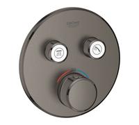 Grohe Grohtherm SmartControl - Grifo termostático empotrado de ducha, 2 válvulas, Hard Graphite cepillado 29119AL0