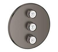 Grohe Grohtherm SmartControl - Placa con triple llave de paso, Hard Graphite cepillado 29122AL0