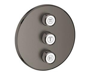 Grohe Grohtherm SmartControl - Placa con triple llave de paso, Hard Graphite cepillado 29122AL0