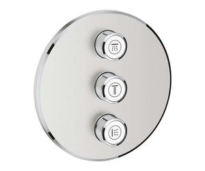 Grohe Grohtherm SmartControl - Placa con triple llave de paso, supersteel 29122DC0