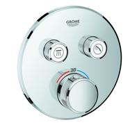 Grohe Grohtherm SmartControl termostato con dos válvulas de cierre, roseta redonda de pared, 29119000, Color: cromado