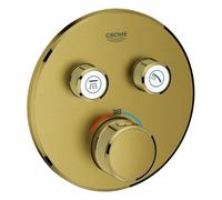 Grohe Grohtherm SmartControl termostato con dos válvulas de cierre, roseta redonda de pared, 29119GN0, Color: fresco amanecer cepillado