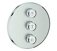 Grohe Grohtherm SmartControl Válvula oculta de 3 vías, rosa de pared redonda, 29122DC0, Color: súper acero
