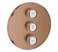 Grohe Grohtherm SmartControl Válvula oculta de 3 vías, rosa de pared redonda, 29122DL0, Color: cálido atardecer cepillado