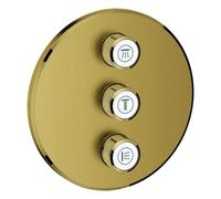Grohe Grohtherm SmartControl Válvula oculta de 3 vías, rosa de pared redonda, 29122GN0, Color: fresco amanecer cepillado