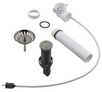 GROHE Juego de desagües emergentes (con control de presión, colador y tapón colador Ø 35 mm de diámetro), antracita cepillada, 40986AL0
