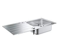 GROHE K500 | 1 cubeta | Fregadero de cocina - sobre encimera o a ras | Medida corte encimera: 982 x 482 mm | incluye: desagüe automático, sifón, cestillo y set de montaje | Acero inoxidable | 31583SD1