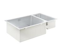 GROHE K700U | 1.5 cubetas | Fregadero de cocina - montaje sobre encimera, bajo encimera o enrasado | incluye: set de desagüe, cestillo y set de montaje | acero inoxidable | 31575SD1