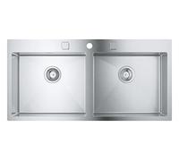 Grohe K800 - Fregadero acero inoxidable 2 cubetas 120-S, color acero inox