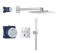 Grohe Vitalio SmartActive - Conjunto de ducha con termostato para instalación empotrada, 31x31 cm, 2 chorros, cromo 34875000