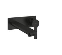 GROHE Lineare - Grifo Monomando de Lavabo de Pared (2 Orificios, Sin Cuerpo Empotrado, Caño 207 mm, Distancia 110 mm, Ahorro de Agua 5 l/min), Negro Mate, 234442431