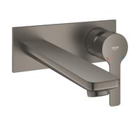 Grohe Lineare mezclador de lavabo de 2 agujeros, de pared, proyección 207mm, 23444AL1, Color: grafito duro cepillado