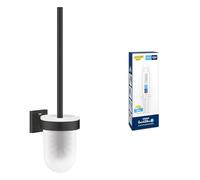 GROHE Lote Set Accesorios-Pegamento Quickglue A1 + Escobillero Start Cube Quickfix (Vidrio y Metal, Montaje en Pared, con Tornillos y Tacos), 399 mm, Negro Mate, 409772430