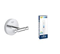 GROHE Lote Start QuickFix - Colgador de baño individual en cromo con Adhesivo QuickGlue A1 (pegamento sin taladrar para 1 punto de montaje), ref. 41168000