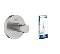 GROHE Lote Start QuickFix - Colgador de baño individual en gris mate con Adhesivo QuickGlue A1 (pegamento sin taladrar para 1 punto de montaje), ref. 41173DC0