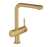Grohe Minta - Grifo de cocina con ducha extraíble y válvula de cierre, acabado Brushed Cool SunriseGrifo de cocina con ducha extraíble y válvula de cierre, acabado Brushed Cool Sunrise 31558GN0